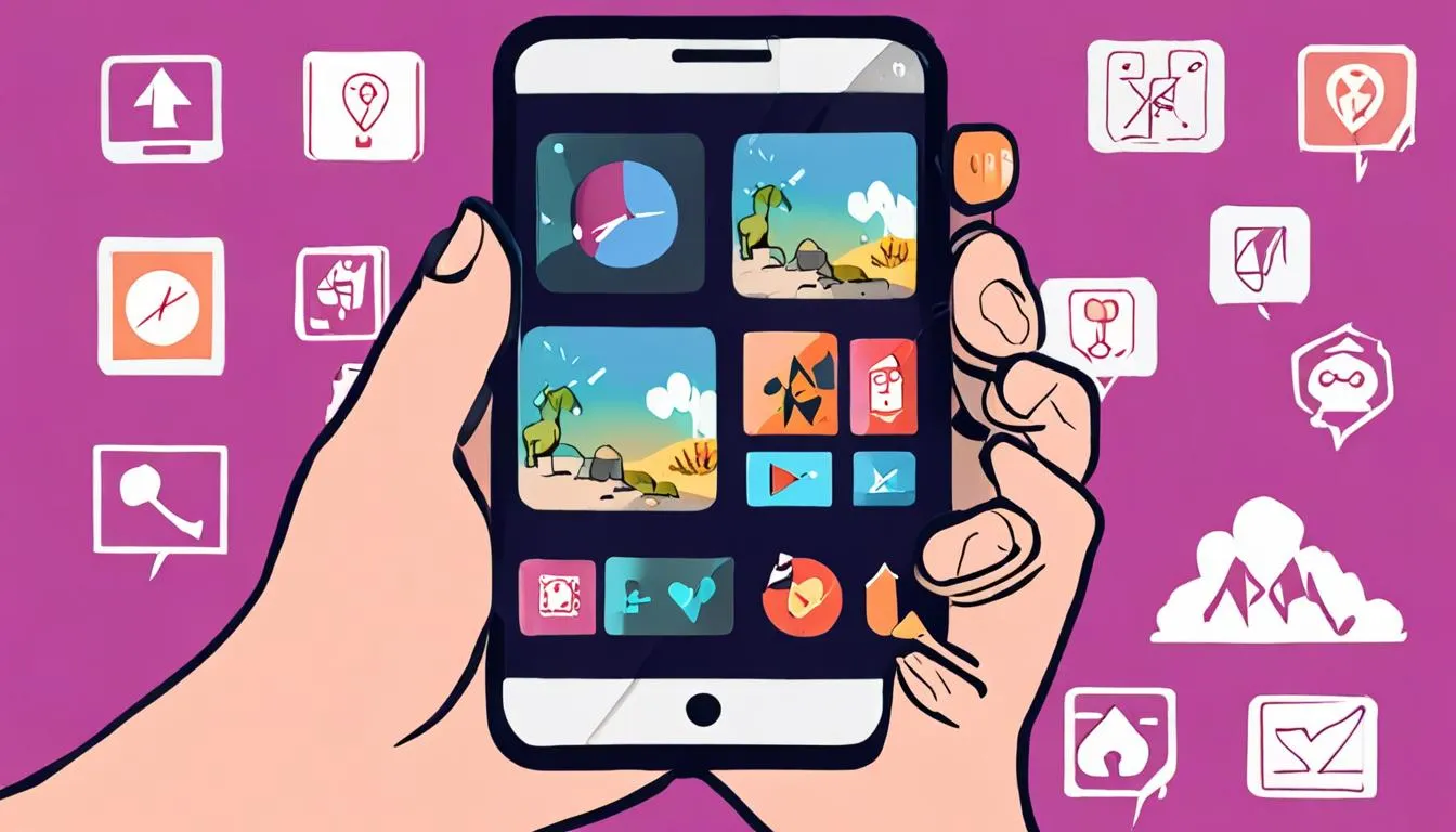 Illustration of a smartphone playing a vertical video at its very first frame, symbolizing the new view-counting moment
