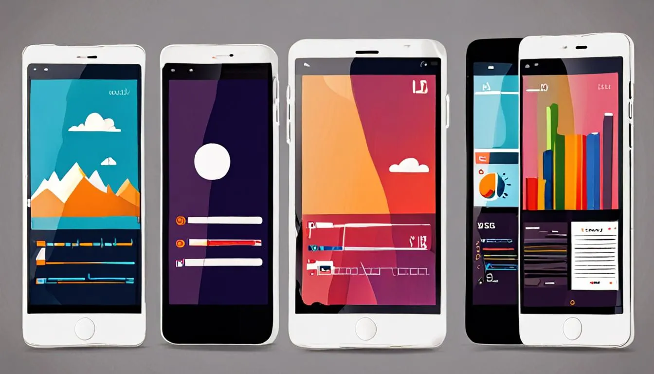 Four phone screens showing different AI video visual styles side by side for comparison