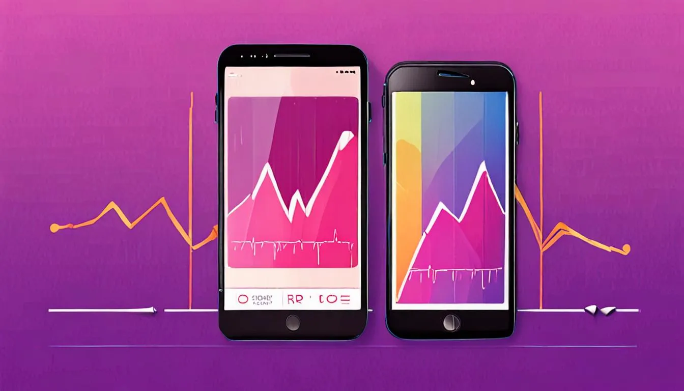 Split illustration of a vertical video on a phone next to an upward-trending line graph