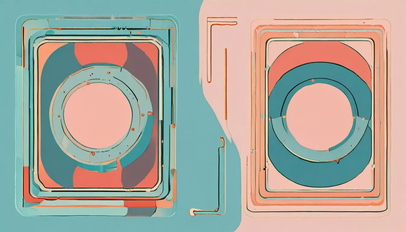 Two abstract panels comparing vertical and horizontal video formats with small disclosure tag icons