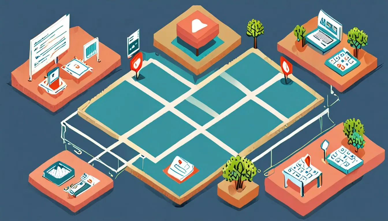 Isometric decision-flow diagram splitting into two branches, one ending in a checkmark and one in a label badge
