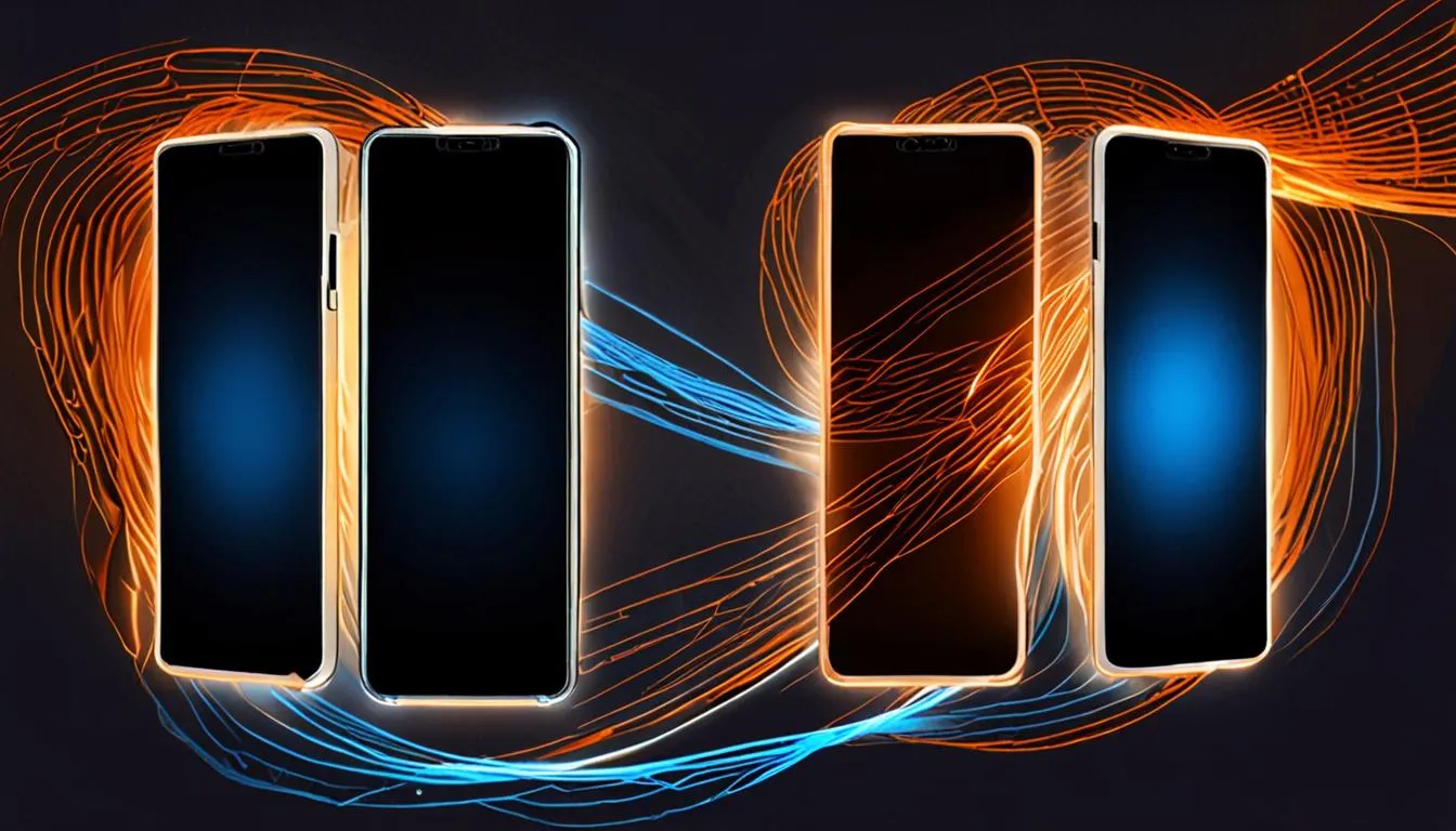 Illustration of one video hub distributing distinct versions of a clip to three separate phone screens