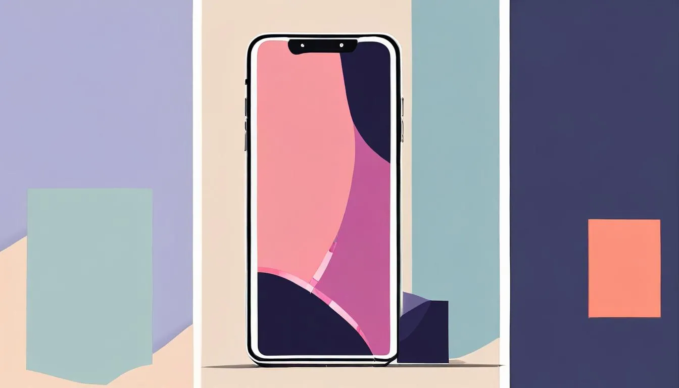 A horizontal video frame being reframed into a vertical phone-shaped format with safe-zone margins